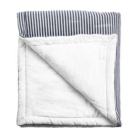 Play mat | Harbor Island stripe and white linen, reversible - HoneyBug 