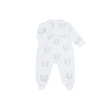 Blue Lamb Print Smocked Footie - HoneyBug 