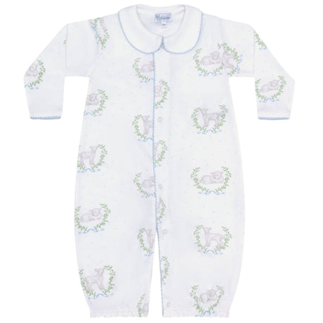 Blue Lamb Print Converter Gown - HoneyBug 