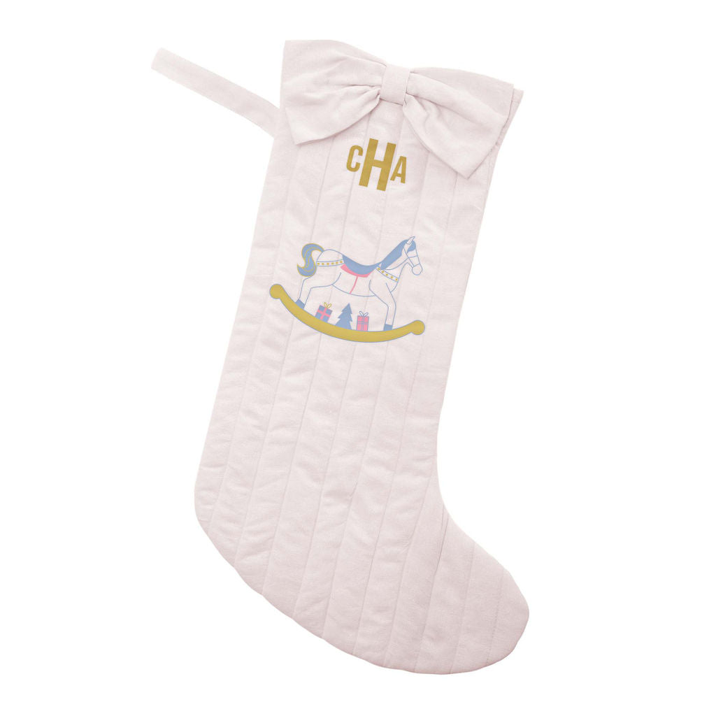 Monogrammed Rocking Horse Stocking - HoneyBug 