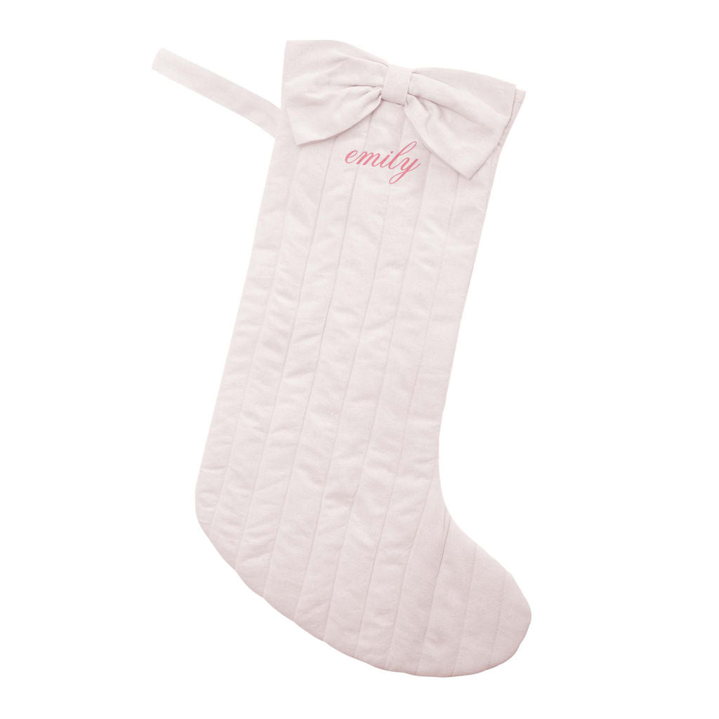 Quilted Linen Stocking - HoneyBug 