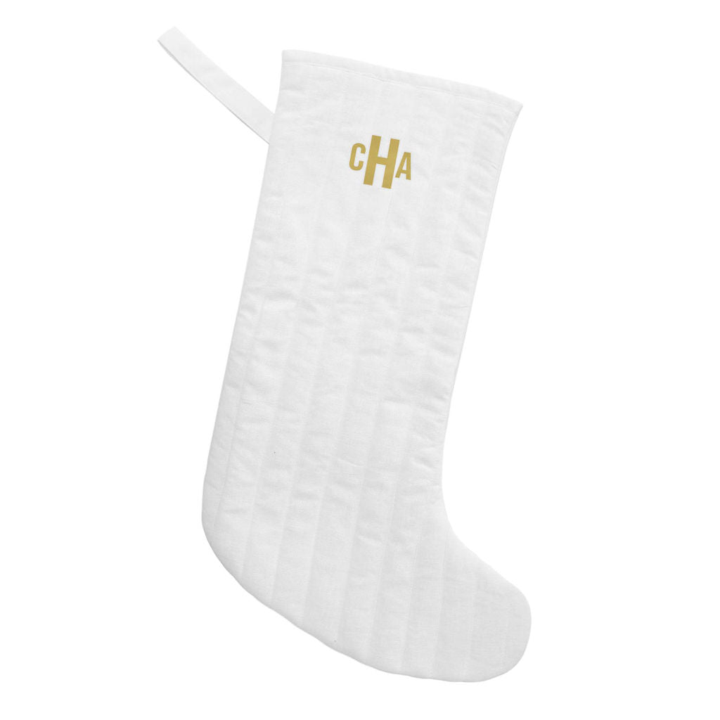 Quilted Linen Stocking - HoneyBug 