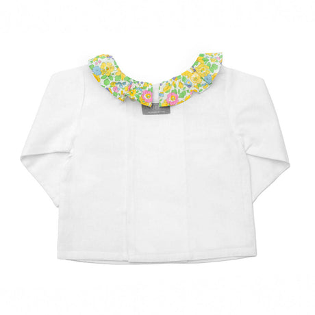 Double button blouse  | Liberty 'Betsy' Yellow Frill - HoneyBug 