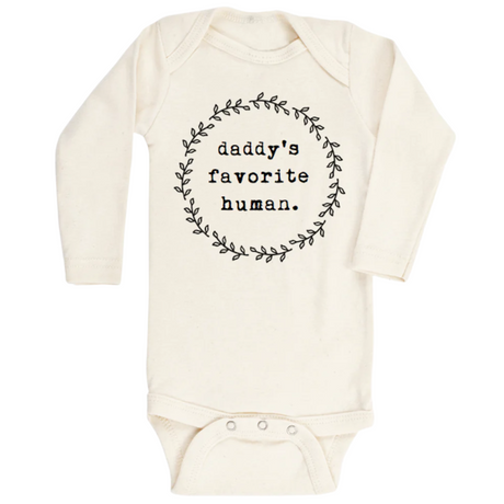 Daddy's Favorite Human - Long Sleeve Organic Cotton Bodysuit - HoneyBug 