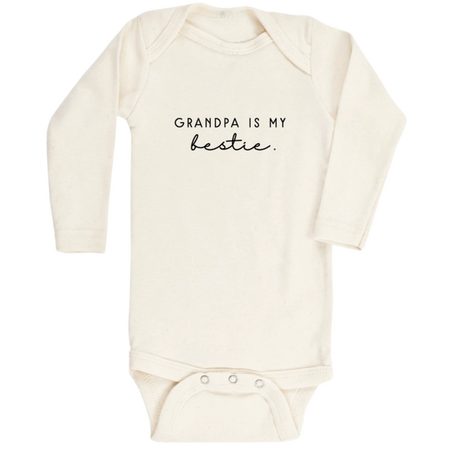 Grandpa is My Bestie - Long Sleeve Organic Bodysuit - HoneyBug 