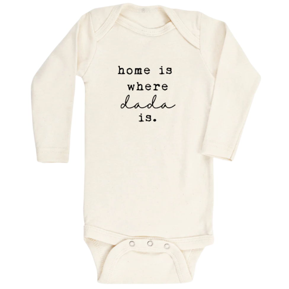 Home is Where Dada Is - Long Sleeve Organic Bodysuit - HoneyBug 