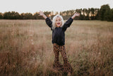Leopard Denim Flare Pant - HoneyBug 