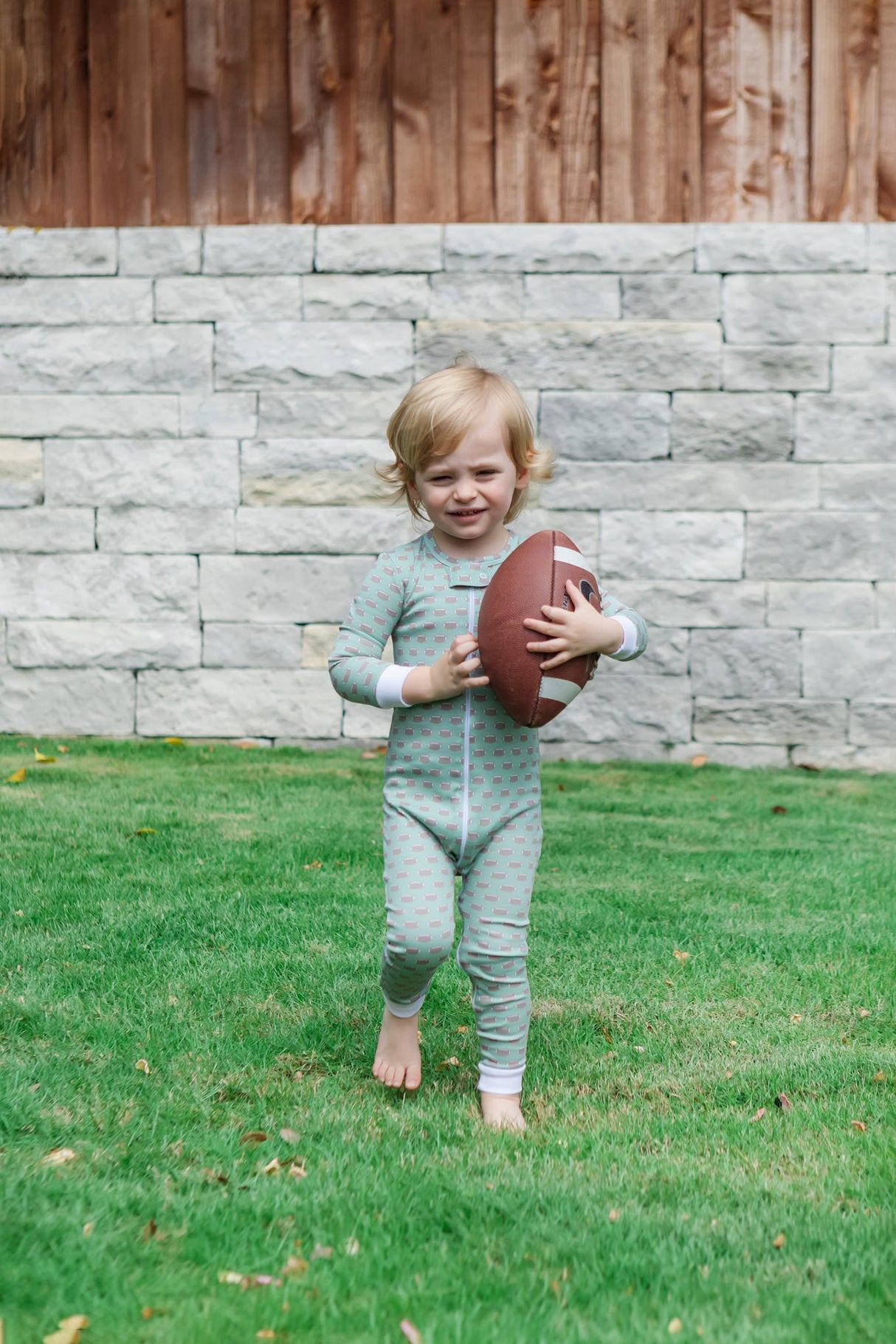 Parker Boys' Zipper Pajama - Football