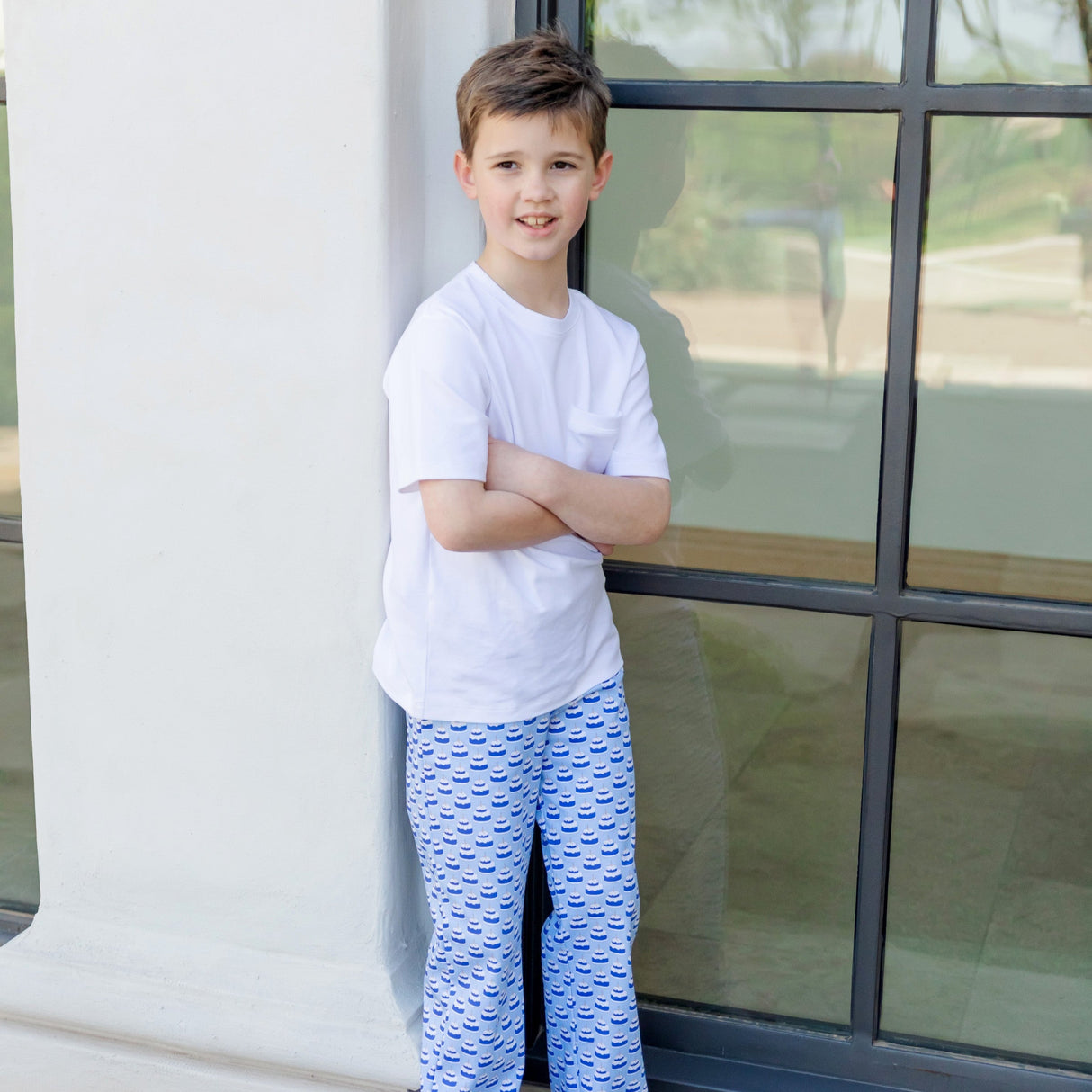 Beckett Boys' Hangout Pant - Birthday Cake Blue - HoneyBug 