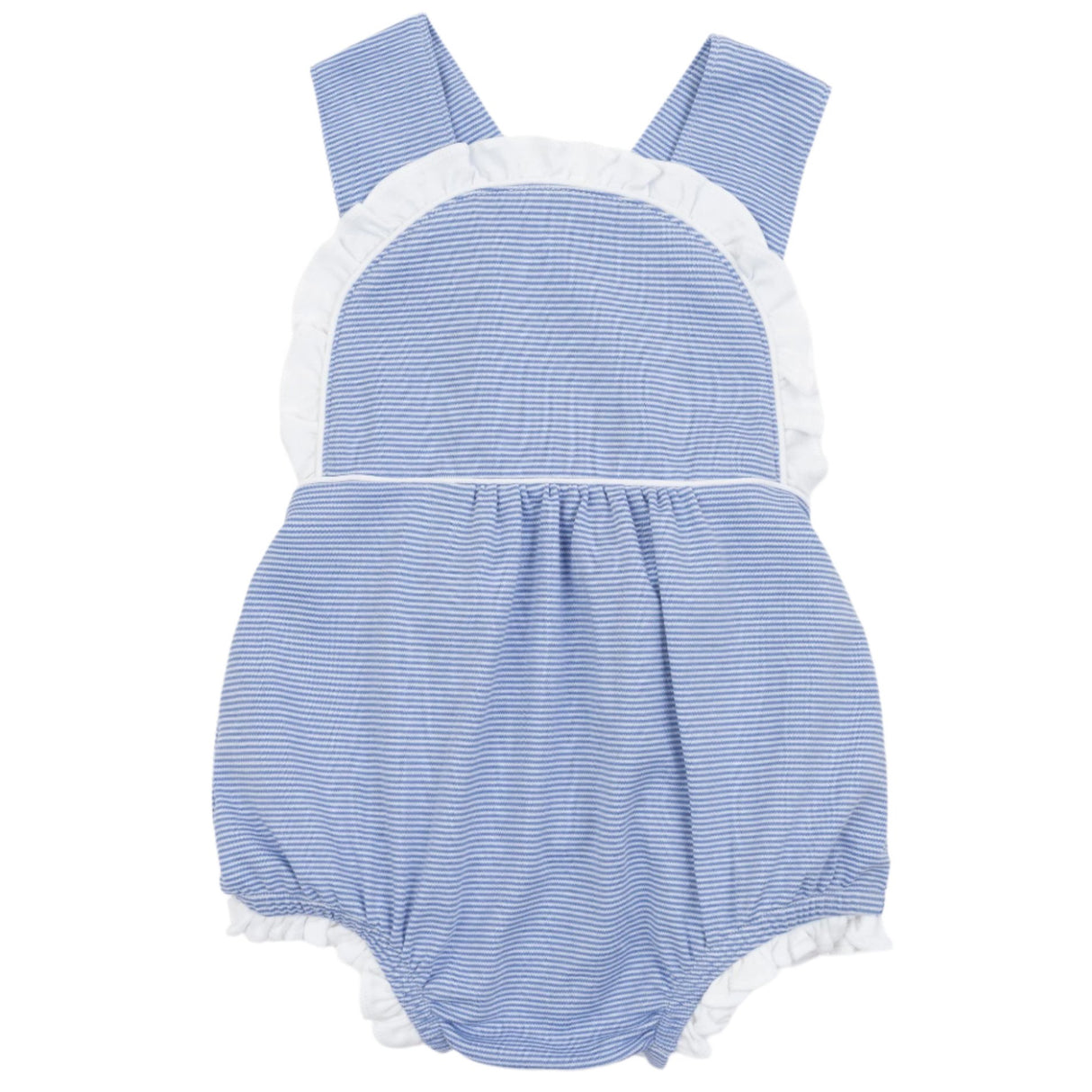 Eloise Girls' Pima Cotton Bubble - Blue and White Stripes