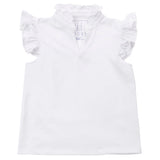 Ellie Girls' Sleeveless Ruffled Top by LH Sport - White