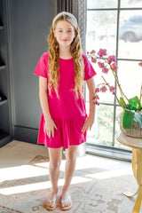Lottie Girls' Dress - Magenta - HoneyBug 