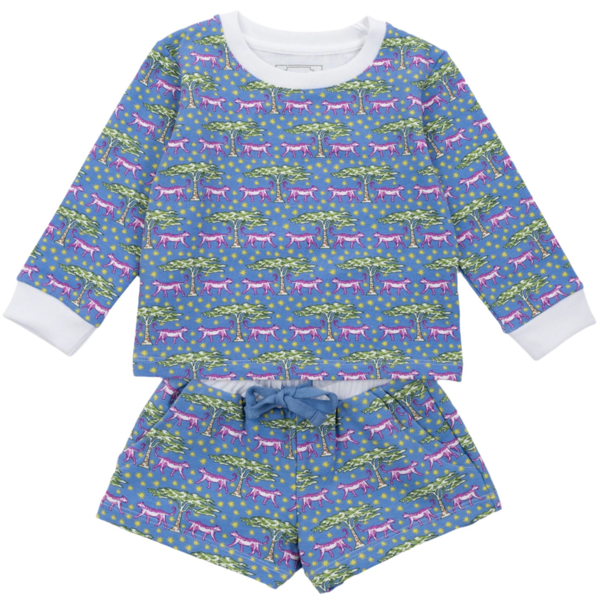 Stella Girls' Sweatshirt Short Set - Royal Safari