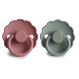 FRIGG Daisy Natural Rubber Pacifier 2-Pack - Cedar/Lily Pad - HoneyBug 