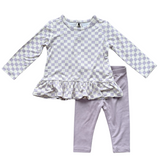 Long Sleeve Peplum Set - HoneyBug 