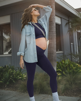 Sublime® Bamboo Maternity & Nursing Longline Bra Top | Navy - HoneyBug 