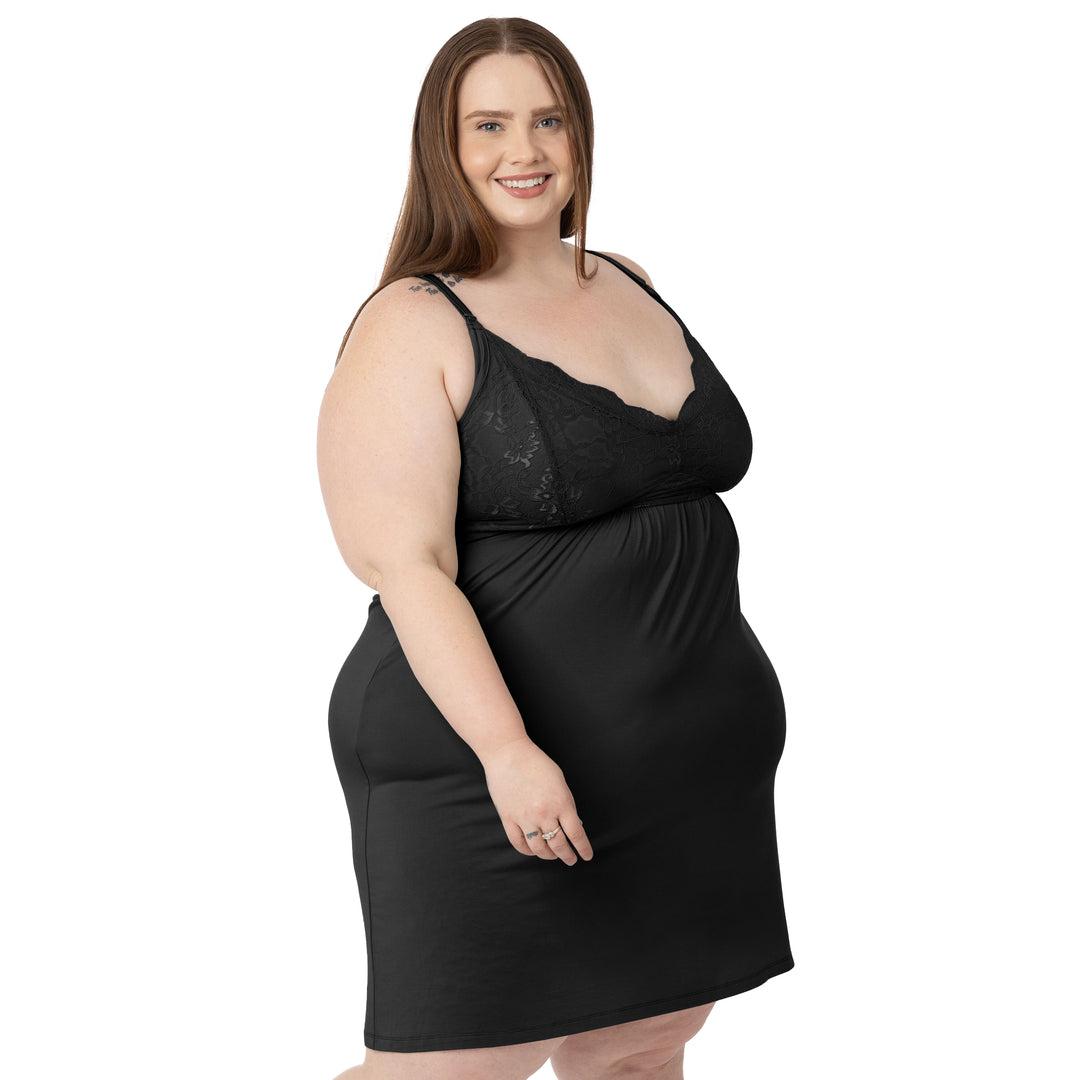 Lucille Maternity & Nursing Nightgown | Black - HoneyBug 