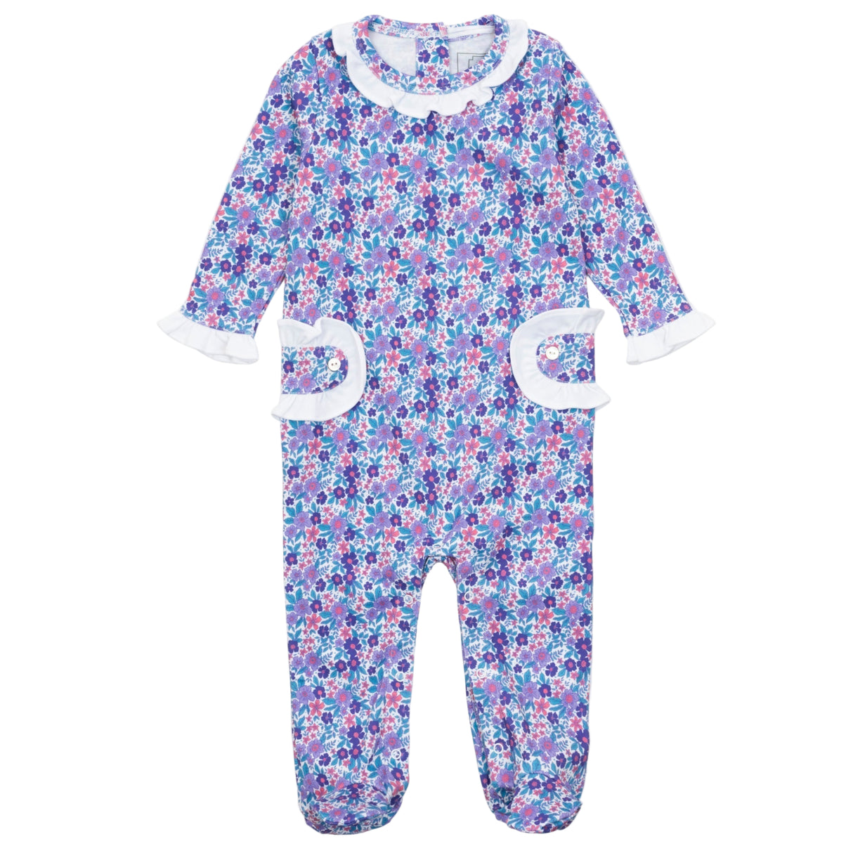 Lucy Girls' Romper - Blackberry Floral - HoneyBug 