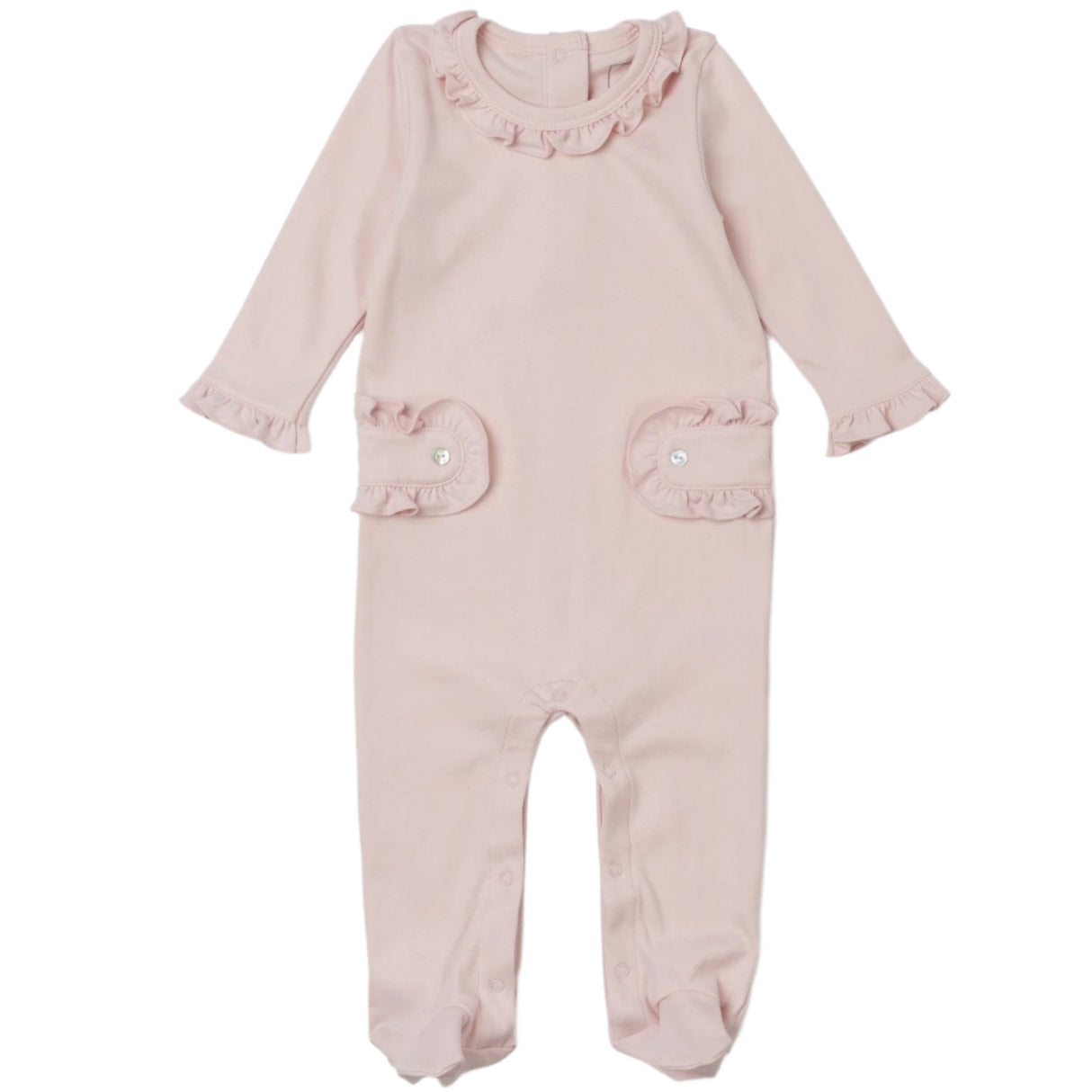 Lucy Pima Cotton Romper for Girls - Light Pink - HoneyBug 