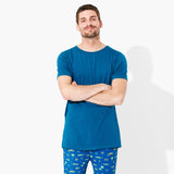 Monaco Blue Bamboo Men's Pajama Set - HoneyBug 