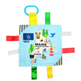 Maine State Tag Toy Crinkle Square - HoneyBug 