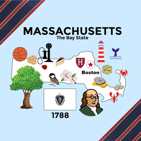 Massachusetts State Tag Toy Crinkle Square That Teaches Facts