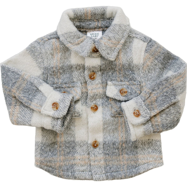 Grey Plaid Shacket - HoneyBug 