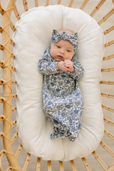 Bluebell Pointelle Bamboo Knot Gown - HoneyBug 