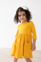 Mustard Pocket Twirl Dress