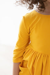 Mustard Pocket Twirl Dress