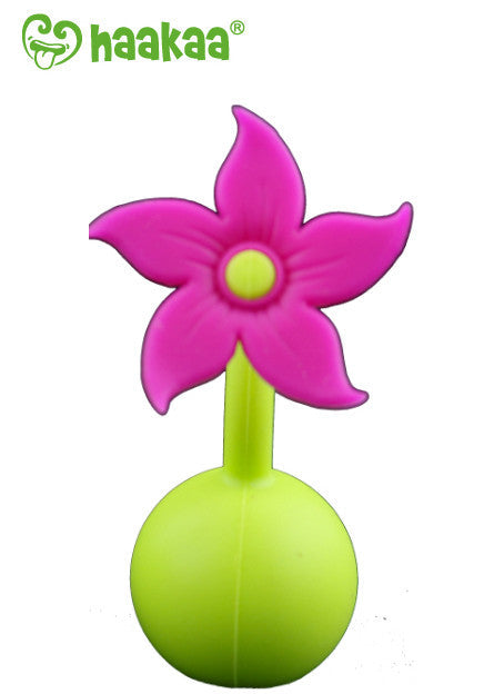 Haakaa Gen 1 Silicone Breast Pump 4 oz and Silicone Flower Stopper Set