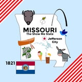 Missouri State Tag Toy Crinkle Square That Teaches Facts