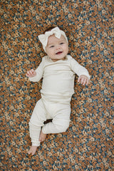 Venetian Floral Muslin Crib Sheet - HoneyBug 