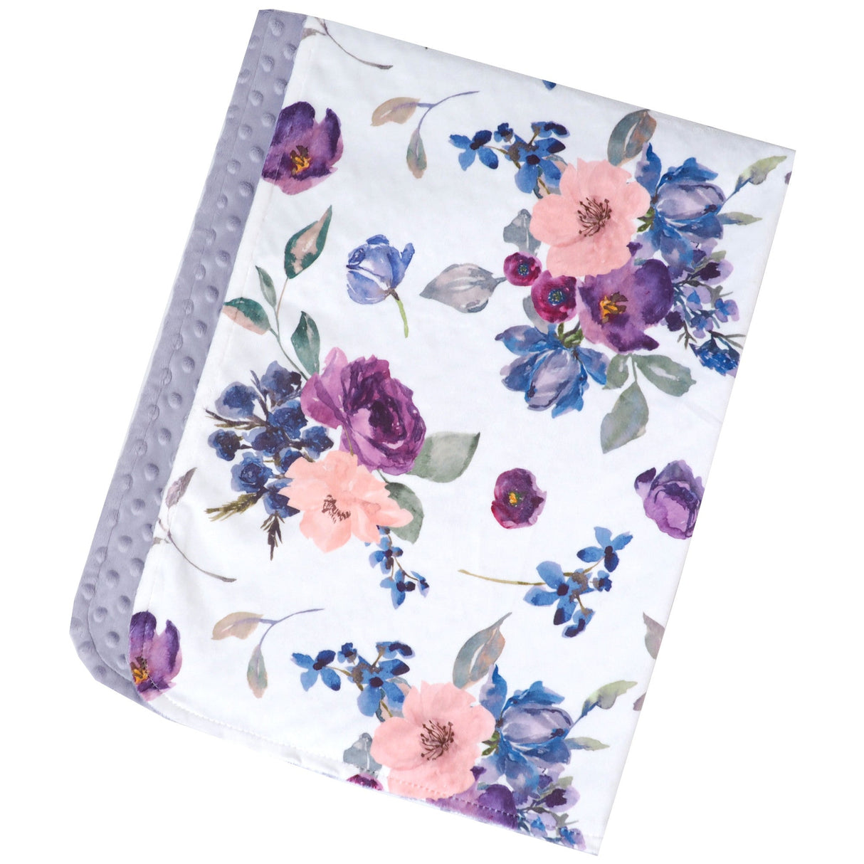 Premium Baby & Toddler Blanket - Purple & Blush Floral