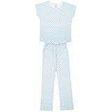 Marcia Women's Pima Cotton Pajama Pant Set - Tennis Match Blue