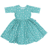 MID SLEEVE TWIRL- Moon + Stars Ribbed - HoneyBug 