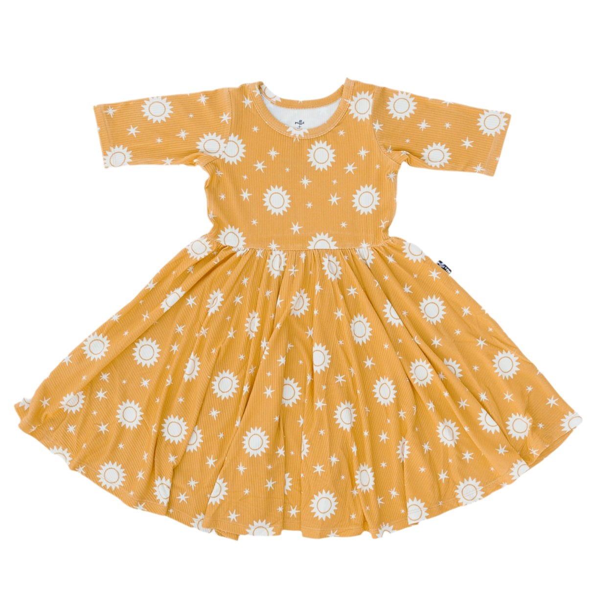 MID SLEEVE TWIRL- Sunshine Ribbed - HoneyBug 