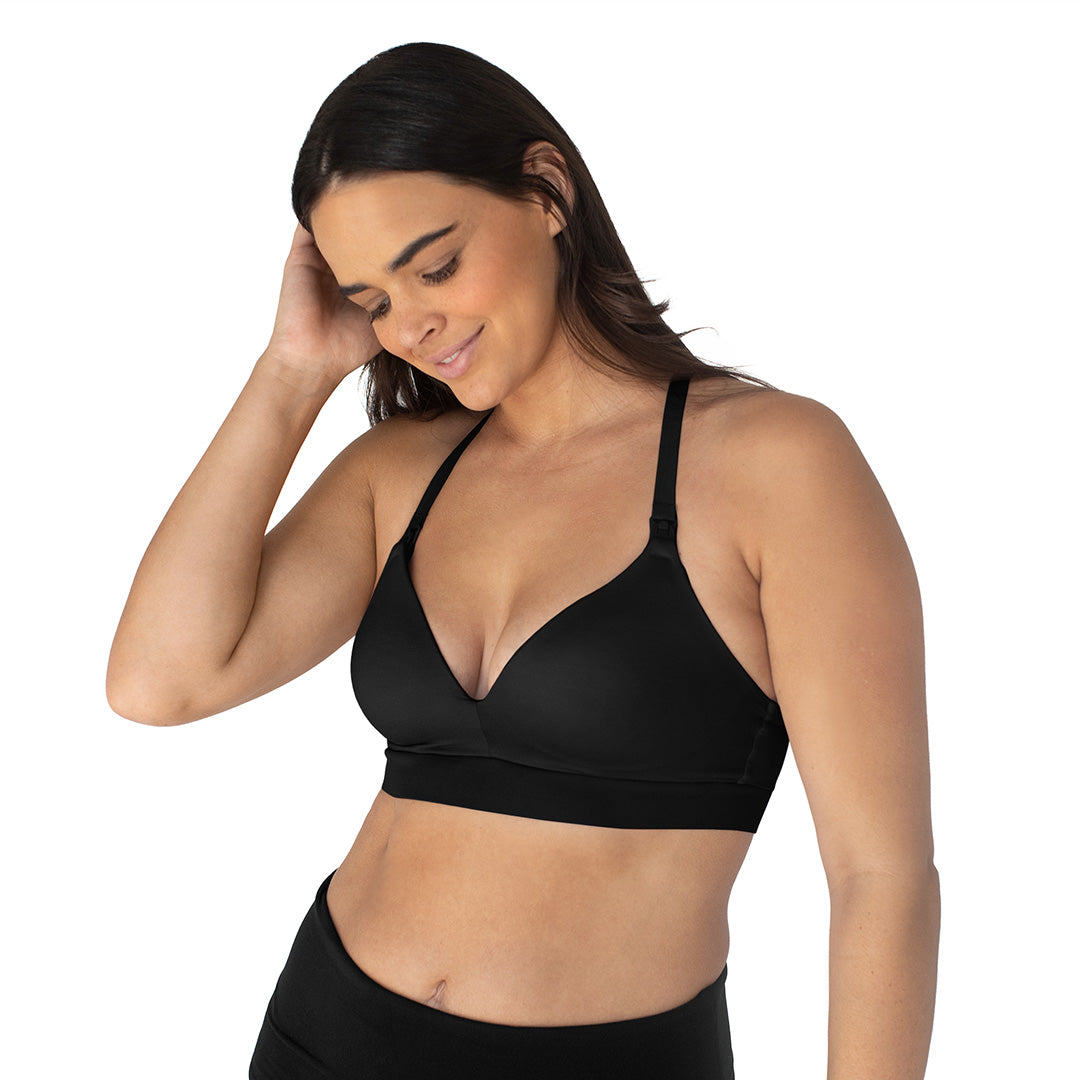 Minimalist Hands-Free Pumping & Nursing Plunge Bra | Black - HoneyBug 