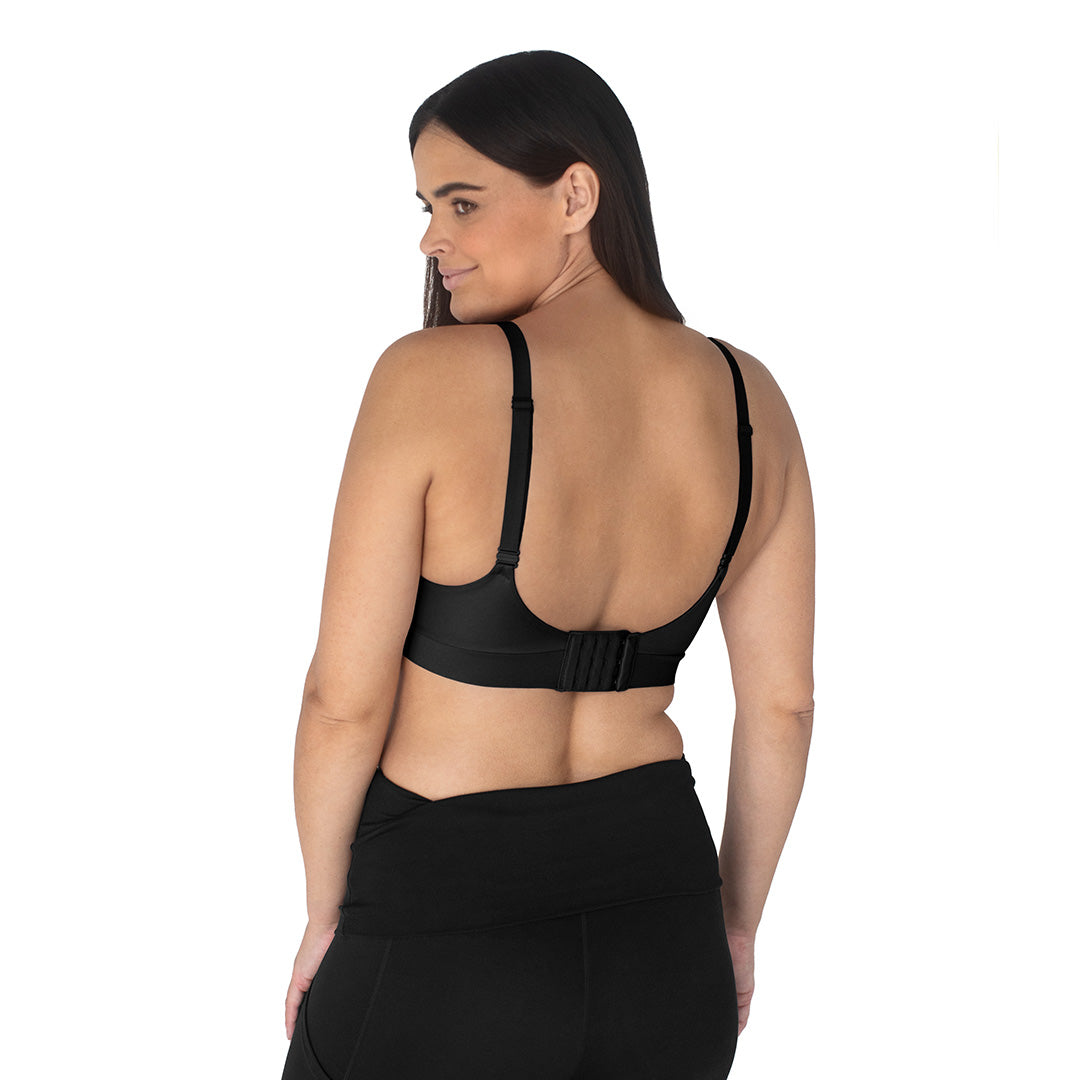 Minimalist Hands-Free Pumping & Nursing Plunge Bra | Black - HoneyBug 