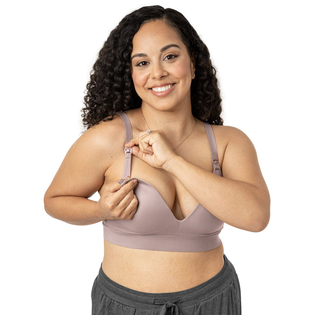 Minimalist Maternity & Nursing Plunge Bra | Lilac Stone - HoneyBug 