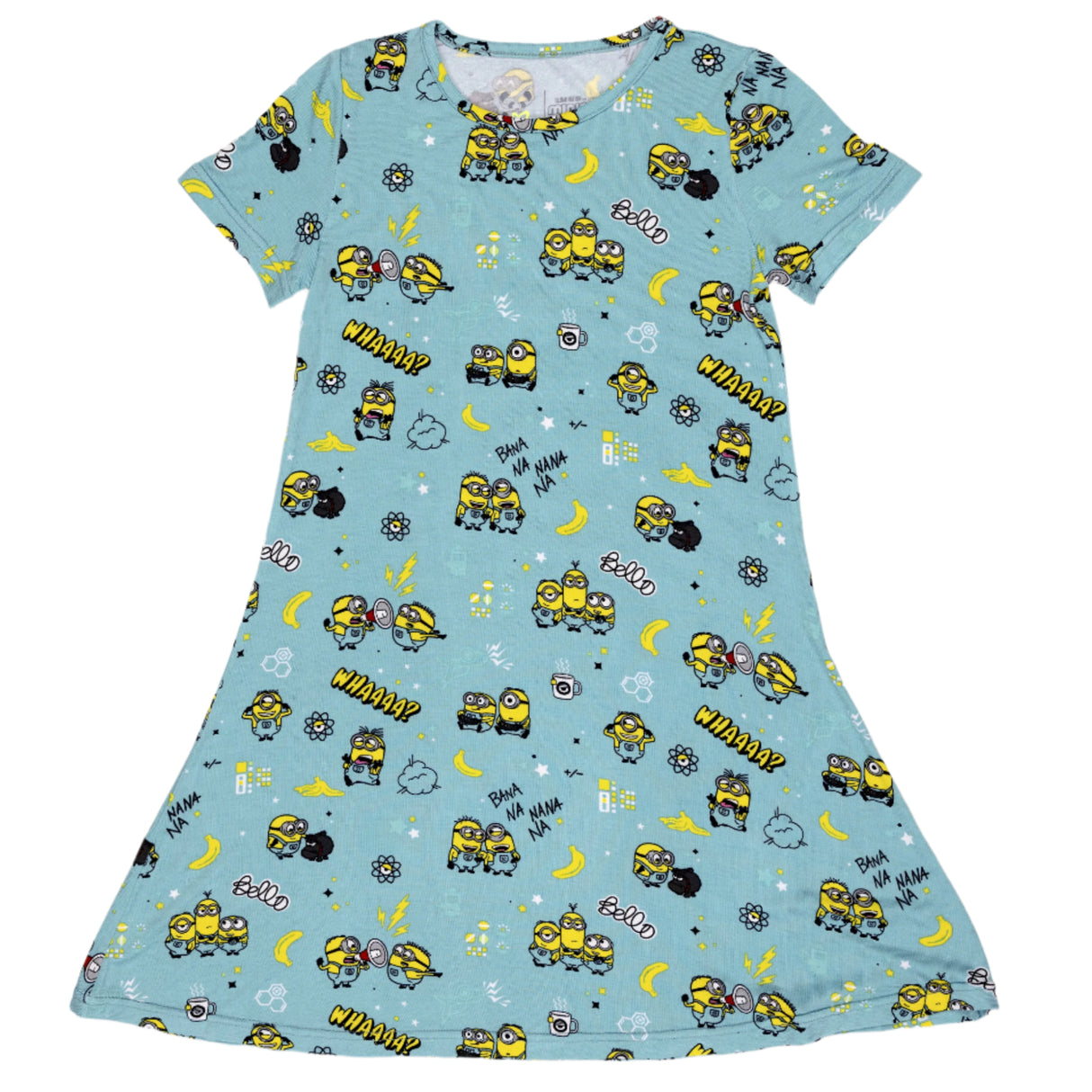 Minions Bello Banana Bamboo Girls' Short Sleeve Dress - HoneyBug 