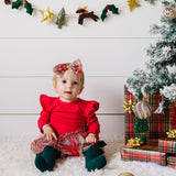 Christmas Plaid Tulle Bow Baby Headband