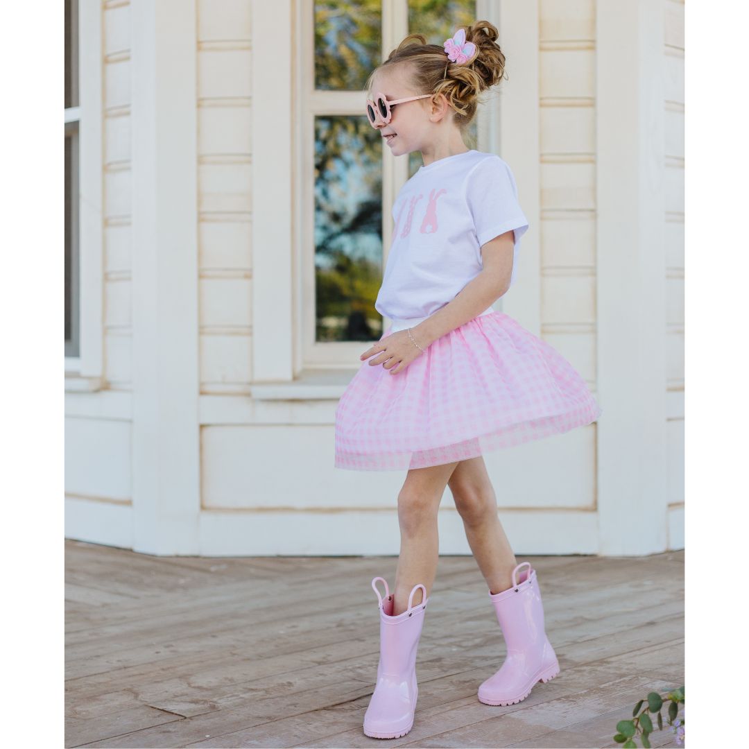 Pink Gingham Tutu - HoneyBug 