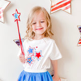 Patriotic Star Short Sleeve T-Shirt - White - HoneyBug 