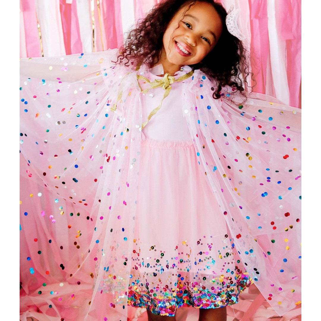 Pink Confetti Cape - HoneyBug 