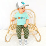 Happy Skater Dude Short Sleeve T-Shirt - Aqua - HoneyBug 