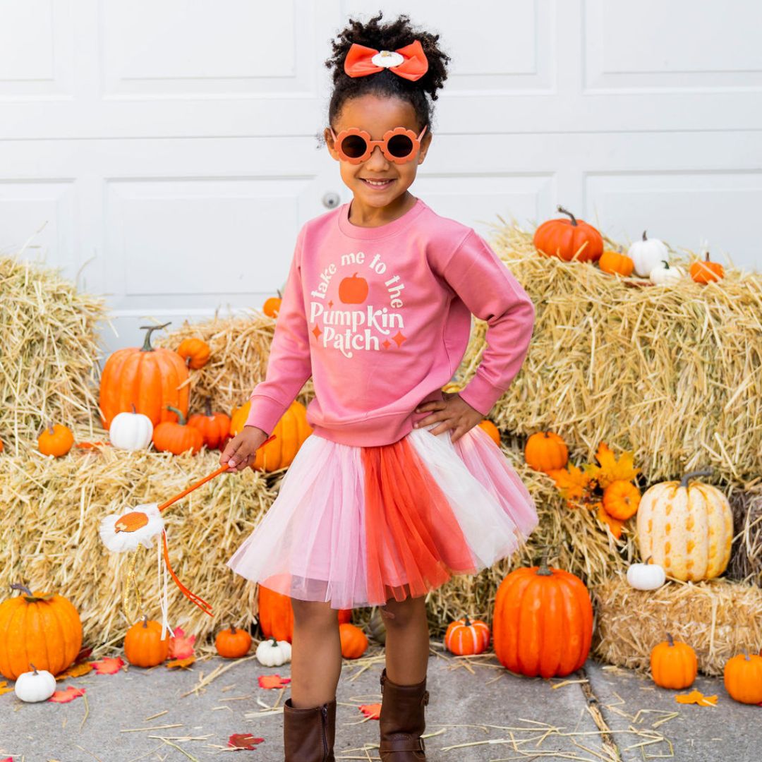 Take Me To The Pumpkin Patch Sweatshirt - Dusty Rose