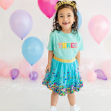 Aqua Confetti Tutu - HoneyBug 