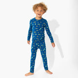 Monaco Blue Bamboo Kids Pajamas - HoneyBug 