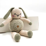 Plush Baby Bunny Rattle - Teal Spot